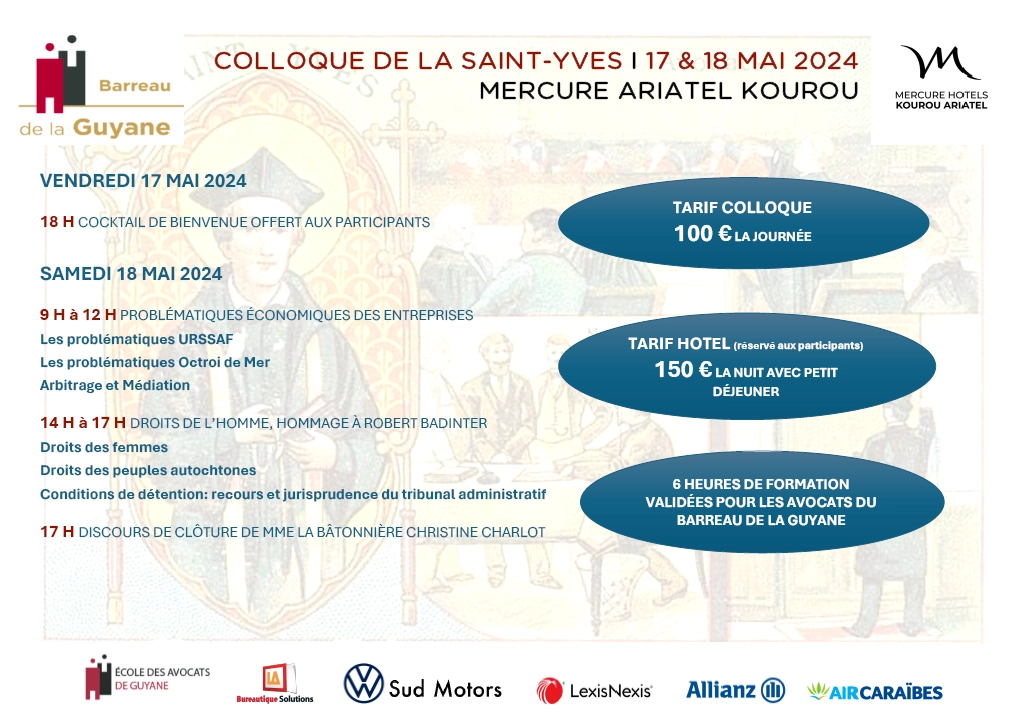COLLOQUE DE LA SAINT-YVES - 17 & 18 MAI 2024